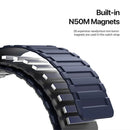 Schwarz-Blaues Lederarmband für Apple Watch 42 / 44 / 45 / 49 mm