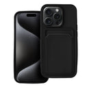 Schwarze Hülle mit Kartenfach für Apple iPhone 15 Pro