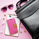 Handytasche mit Fächer für das Apple iPhone 15 Pro in der Farbe pink