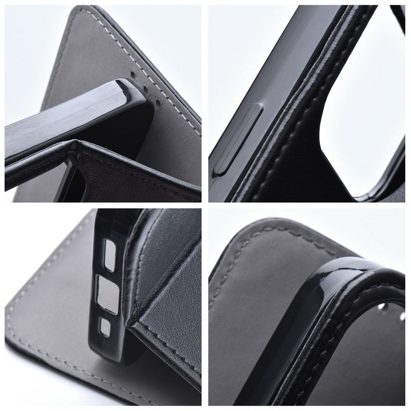 Die elegante schwarze Handytasche für das Samsung Galaxy A15 4G/5G bietet optimalen Schutz und Funktionalität. Mit einer integrierten Standfunktion für bequemes Ansehen von Videos und einem schlanken Design, das Komfort mit Stil vereint. Ideal für den Alltag.