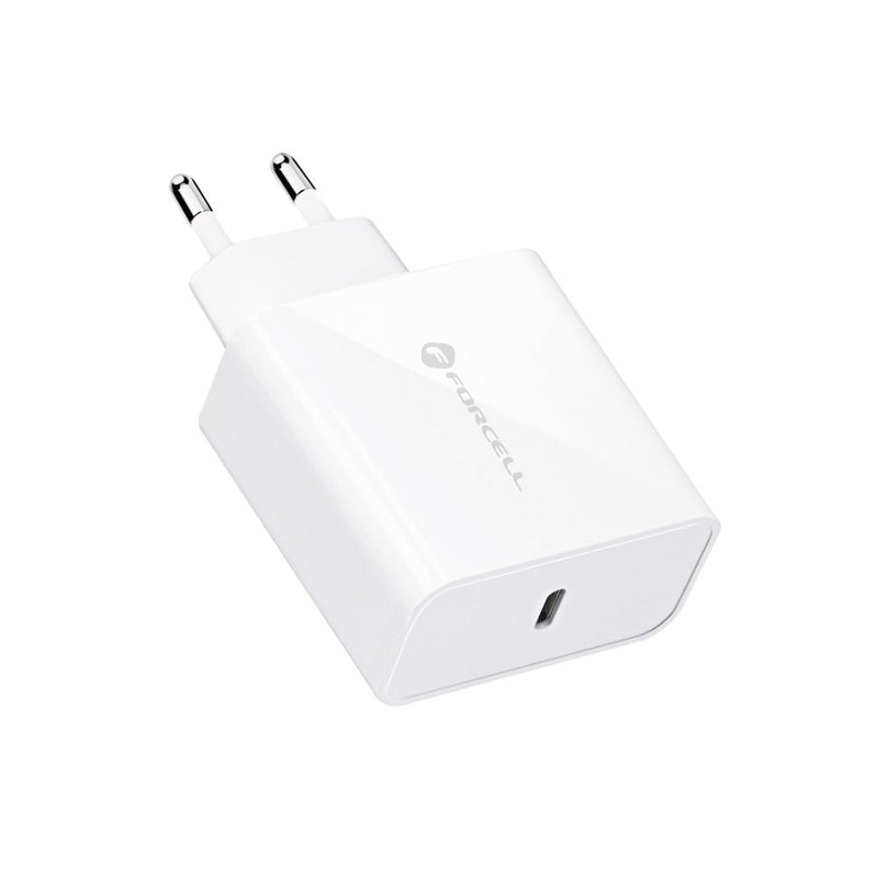 Schnelles Aufladen unterwegs: Forcell Netzladegerät mit 45W, USB Typ C, Quick Charge 4.0. Kompakt, ideal für Reisen. Effizientes Laden für Smartphones und Tablets.