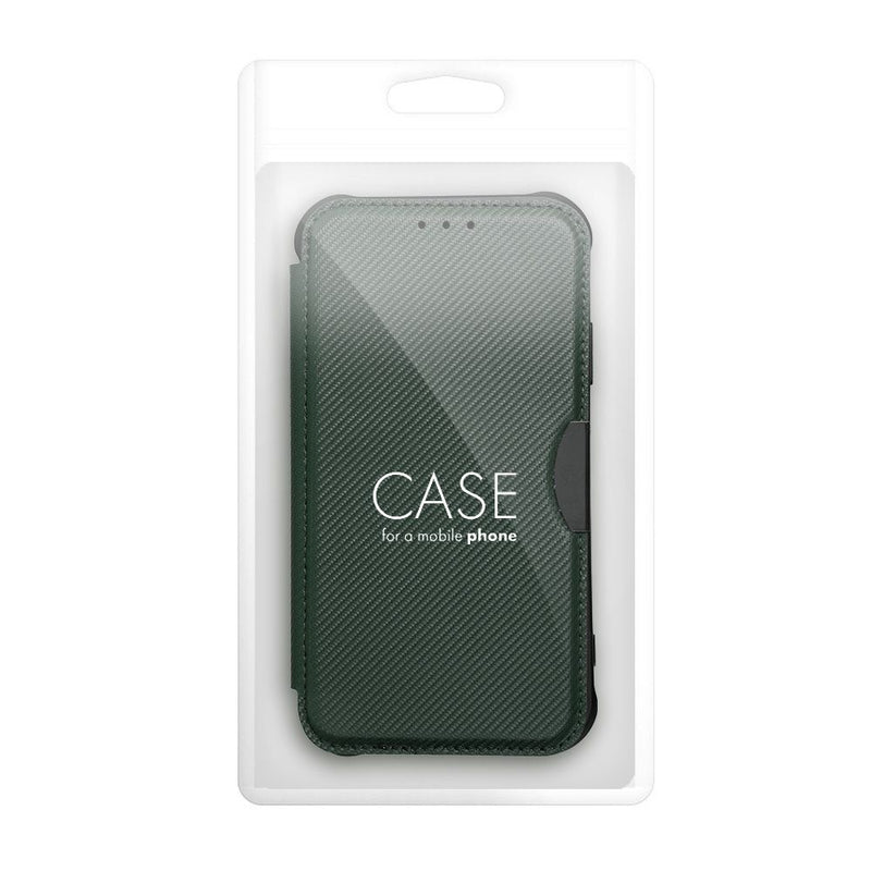 Schützen Sie Ihr Samsung Galaxy A56 mit dem Razor Book Case: elegant, robust, mit Magnetverschluss und extra Kamera-Schutz. Ideal für Kreditkarten und Notizen. Stylishes Carbon-Design für optimalen Handy-Schutz.