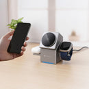 Laden Sie iPhone®, Apple Watch® & AirPods® gleichzeitig mit dem F-Energy Rotation Cube! Entdecken Sie kabelloses Laden mit MagSafe, 360° Rotation für perfekte Sicht und Qi2-Technologie für effizientes Andocken. Maximaler Komfort ohne Kabelsalat.