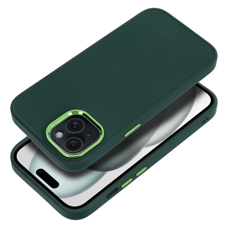 Schützen Sie Ihr Apple iPhone 15 mit dem Frame Case – stilvoll und effektiv. Verstärkte Kanten, weiches TPU Material und eine erhöhte Rahmung bieten optimalen Schutz. Elegantes, mattes Design für modernen Look. Ideal für iPhone 15.
