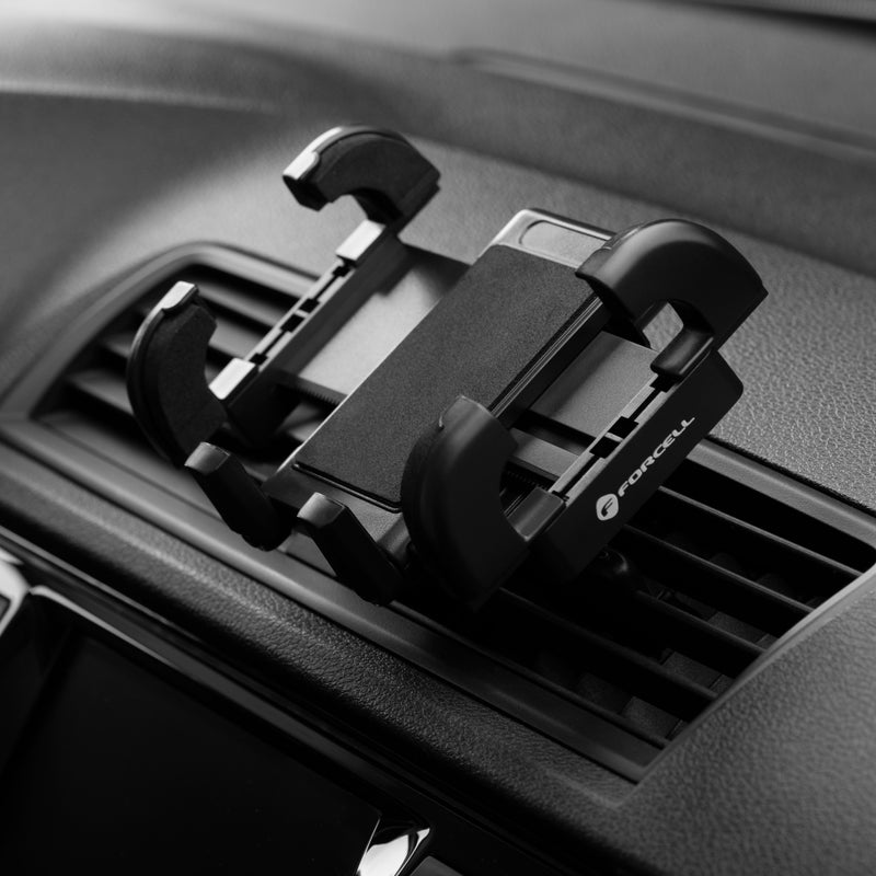 Optimieren Sie Ihre Fahrt mit der Forcell Regular Autohalterung! Montieren Sie Ihr Smartphone sicher am Lüftungsgitter. Perfekt für Navigation & Musik. Einstellbare Arme, robust & kratzfest. Ideal für jedes Smartphone!