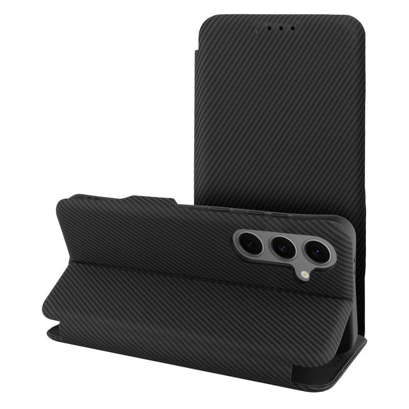 Schützen Sie Ihr Samsung Galaxy S25 Plus mit der stylischen Folio Side Magnet Hülle. Innovativer Magnetverschluss & ökologisches Leder mit Karbonmuster - ideal für S-Pen Nutzung. Jetzt kaufen!