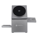 Laden Sie iPhone®, Apple Watch® & AirPods® gleichzeitig mit dem F-Energy Rotation Cube! Entdecken Sie kabelloses Laden mit MagSafe, 360° Rotation für perfekte Sicht und Qi2-Technologie für effizientes Andocken. Maximaler Komfort ohne Kabelsalat.