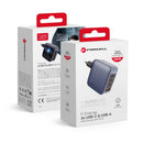 Der FORCELL F-Energy GaN VT-46 ist ein kompakter, leistungsstarker Reiselader, ausgestattet mit drei USB-C-Anschlüssen und einem USB-A-Anschluss. Er bietet dank Power Delivery (PD) und Quick Charge 4.0-Technologie schnelles Aufladen mit bis zu 100 Watt Leistung und ist damit ideal für das Aufladen verschiedener Geräte, einschließlich Laptops. Mit seinem eleganten grauen Design ist dieser Charger eine praktische Ergänzung für die moderne Technikausstattung unterwegs.