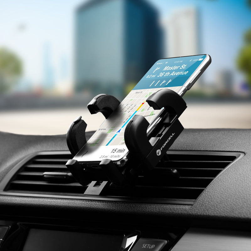 Optimieren Sie Ihre Fahrt mit der Forcell Regular Autohalterung! Montieren Sie Ihr Smartphone sicher am Lüftungsgitter. Perfekt für Navigation & Musik. Einstellbare Arme, robust & kratzfest. Ideal für jedes Smartphone!