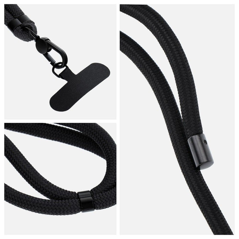 Entdecken Sie die multifunktionale Handykette SWING: 165 cm langes, verstellbares Dacron-Seil, in verschiedenen Farben. Ideal für Smartphones und mobile Lautsprecher – sicher und stilvoll!