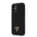 Guess Silicone Metal Triangle Cover für Apple iPhone 12 mini (5,4) in schwarz