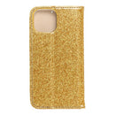 Klapphülle für Apple iPhone 13 min gold-glitzer