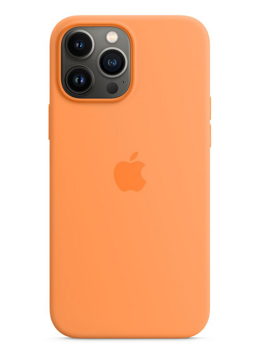 Apple iPhone 13 Pro Max Silikon Case mit MagSafe, gelborange