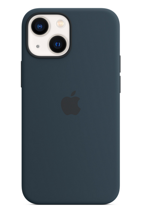 Custodia in silicone Apple iPhone 13 mini con MagSafe, blu abisso
